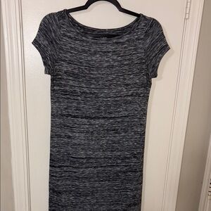 LOFT Black and Gray Knit Dress